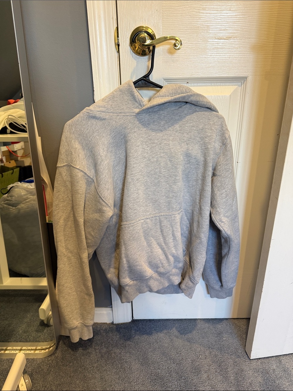 Aritzia Heather Gray Oversized Hooded Sweatshirt.